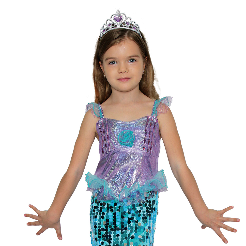 Mad Toys - Mermaid Princess Fancy Dress - With Tiara Girls - Theme Party Halloween Birthday Costume