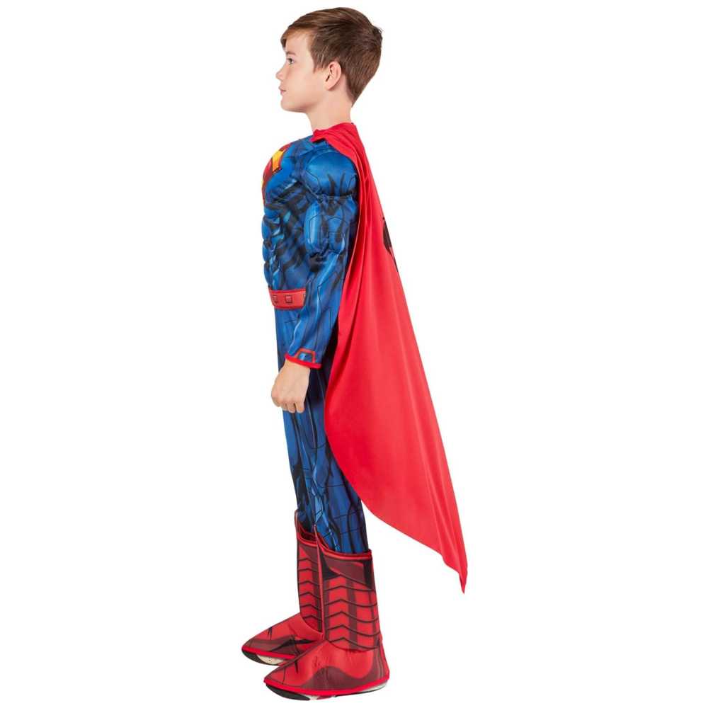 روبيز - زي سوبرمان الرسمي المرخص الفاخر للأولاد ذو الصدر العضلي - أزرق