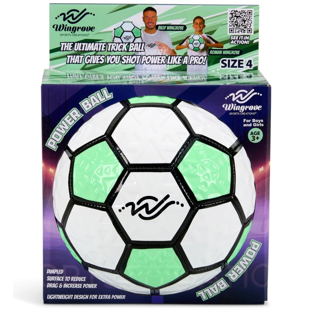 Wingrove - Sports Creations Power Ball Football - Size 4 - Green