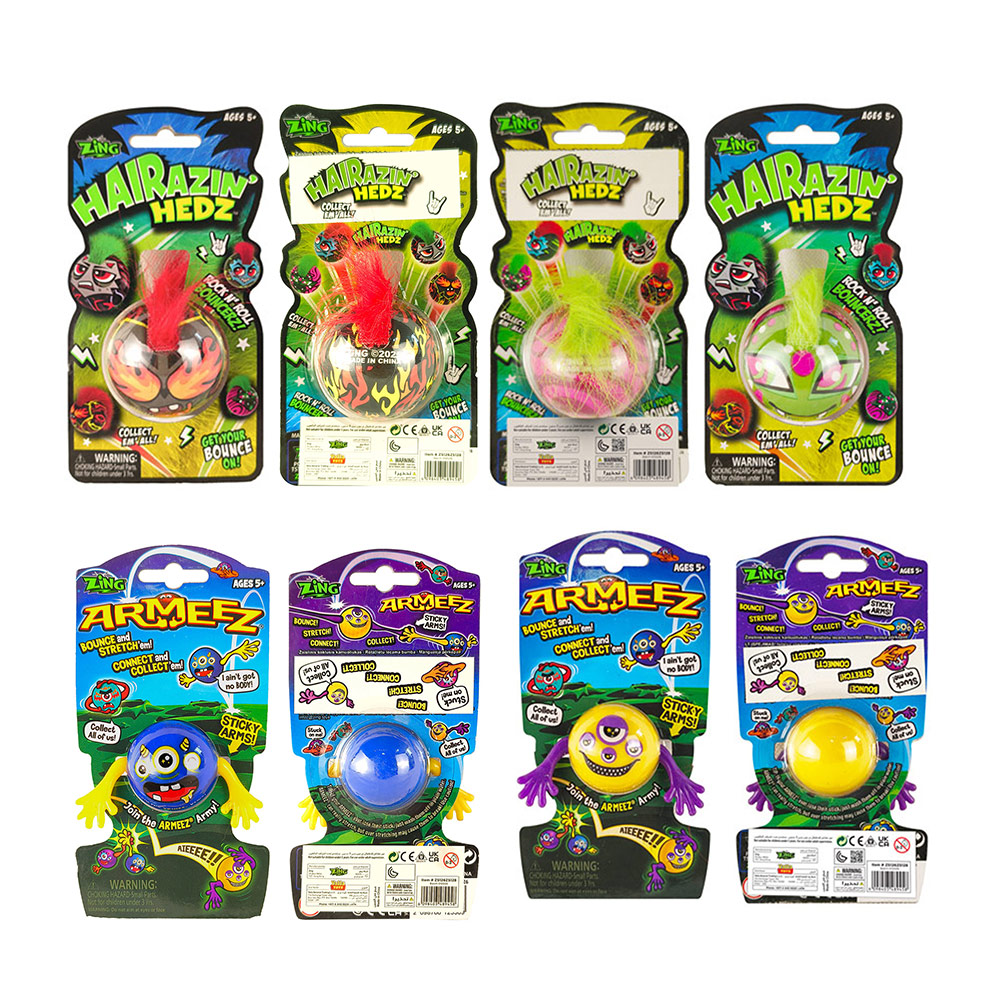 زينج - شخصيات أرميز المطاطية اللاصقة، قابلة للارتداد والتوصيل - قد يختلف الشكل واللون - قطعة واحدة