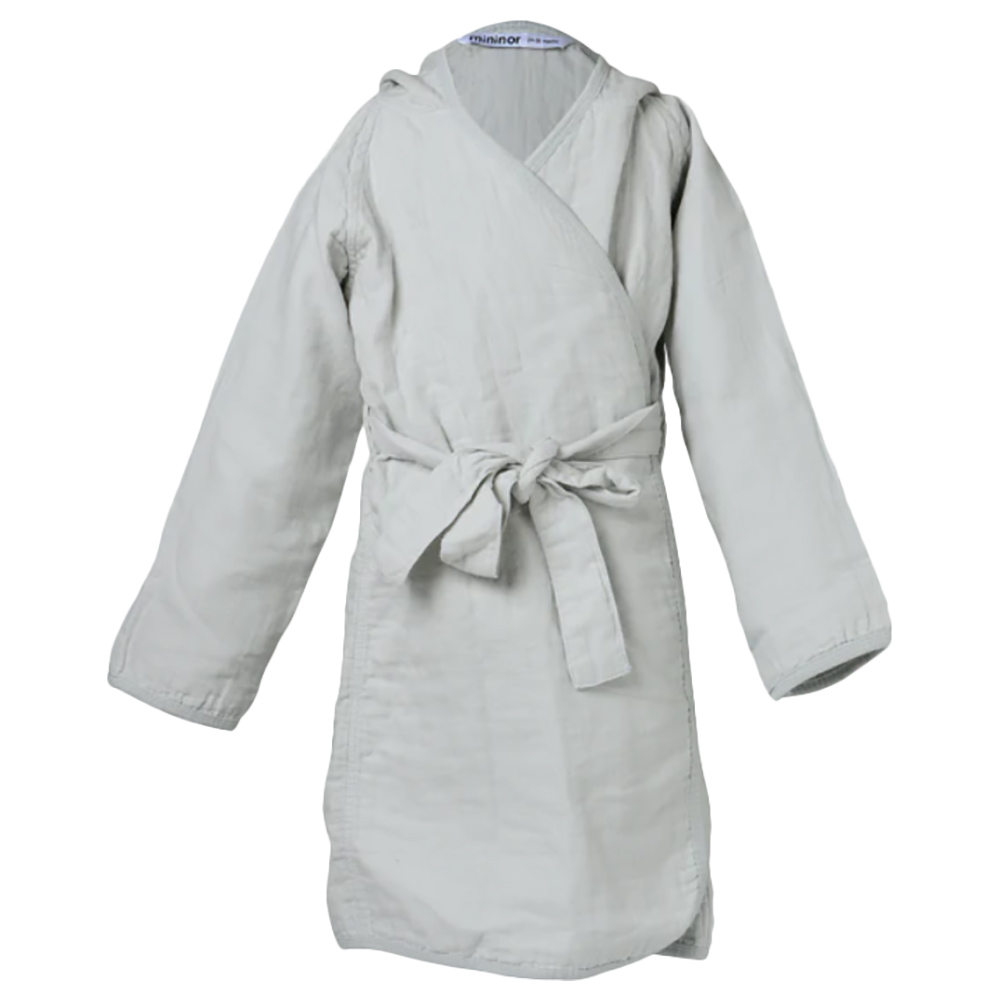Mininor - Toddler Organic Cotton Bathrobe - Glacier Grey