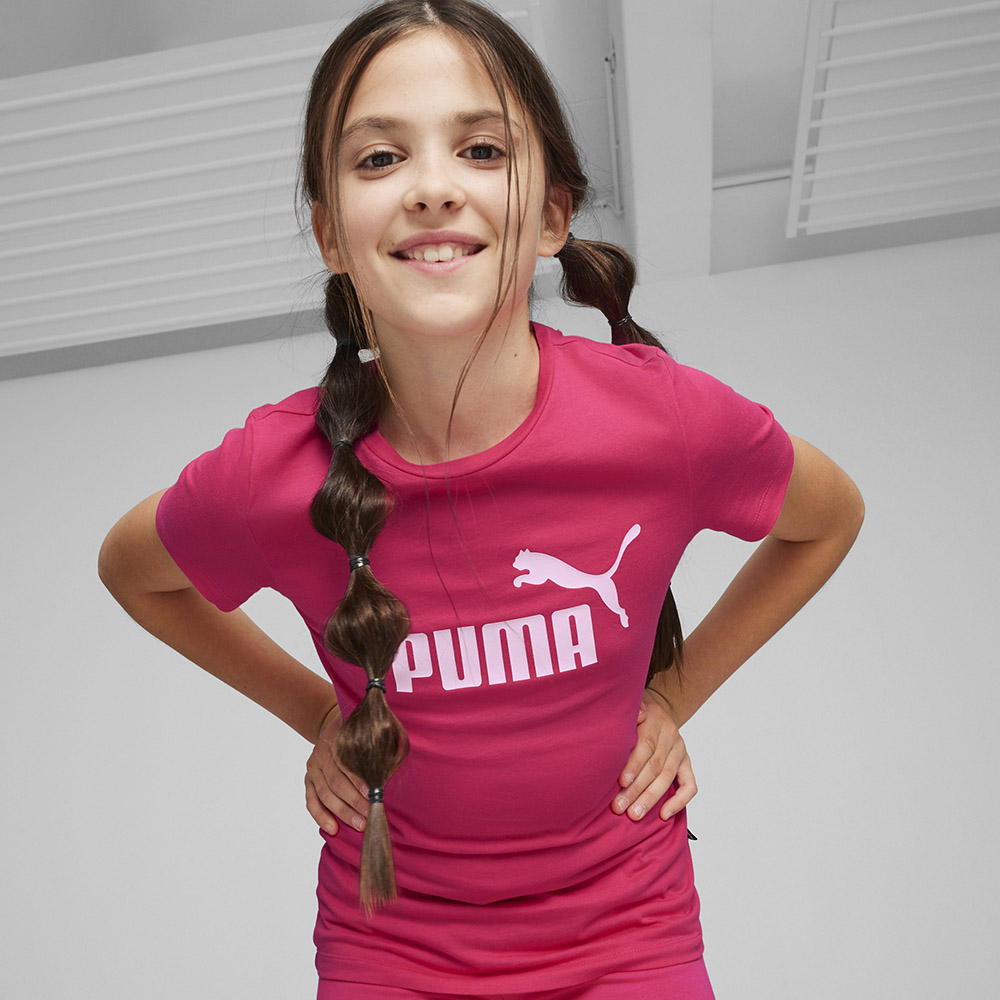 Puma - Ess Logo Girls Tee - Garnet Rose