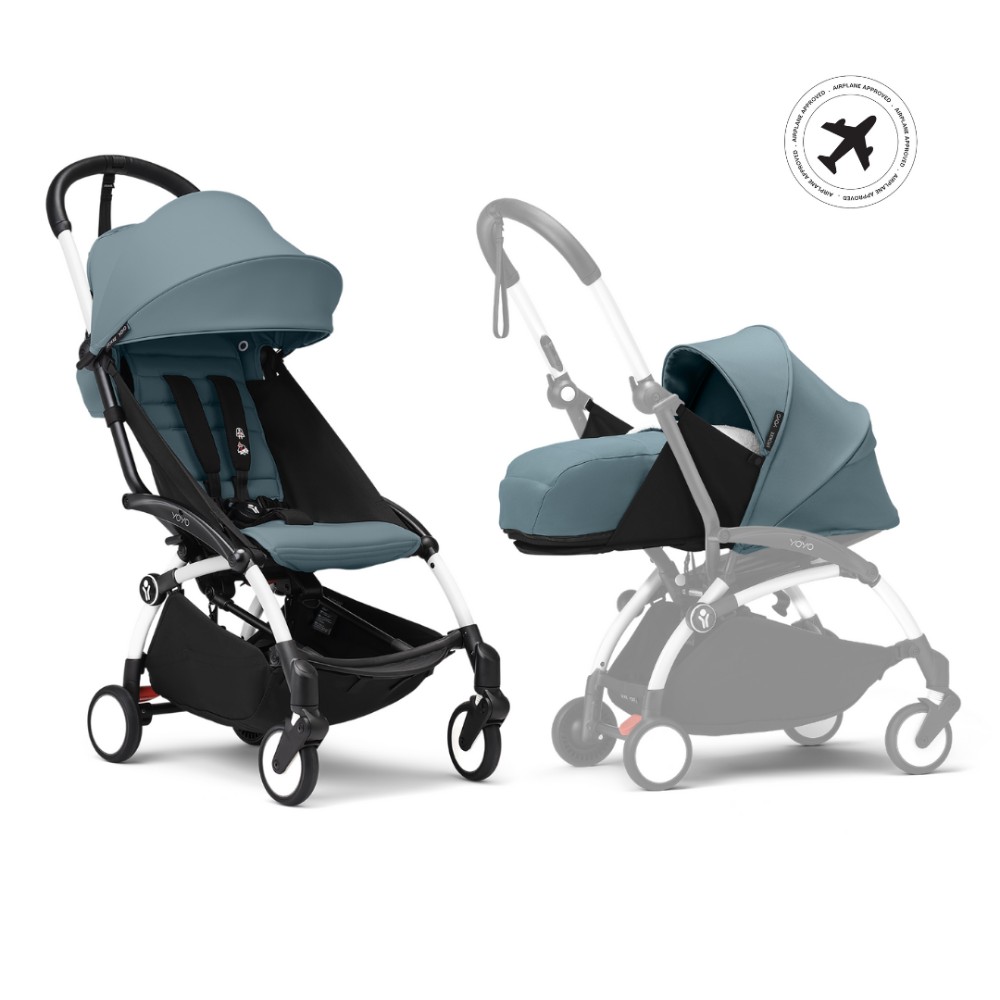 Stokke - YOYO3 Full Stroller with Frame, 0+ Newborn and 6+ Color Pack - White Base