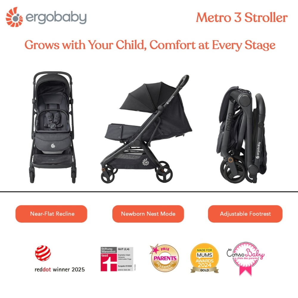 Ergobaby - Metro 3 Stroller Eu - Compact Lightweight