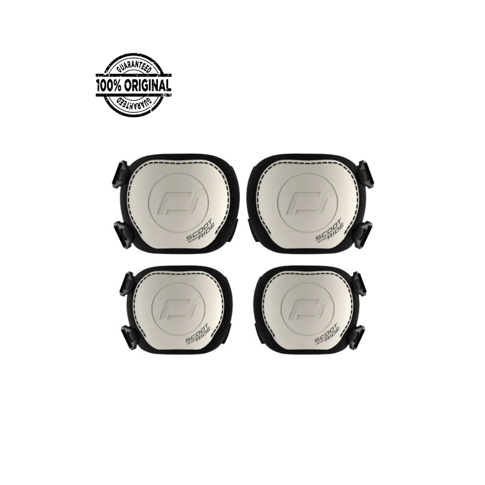 سكوت & رايد - مجموعة حماية الركبة والكوع - رمادي - المقاس صغير جدًا - 4 قطع