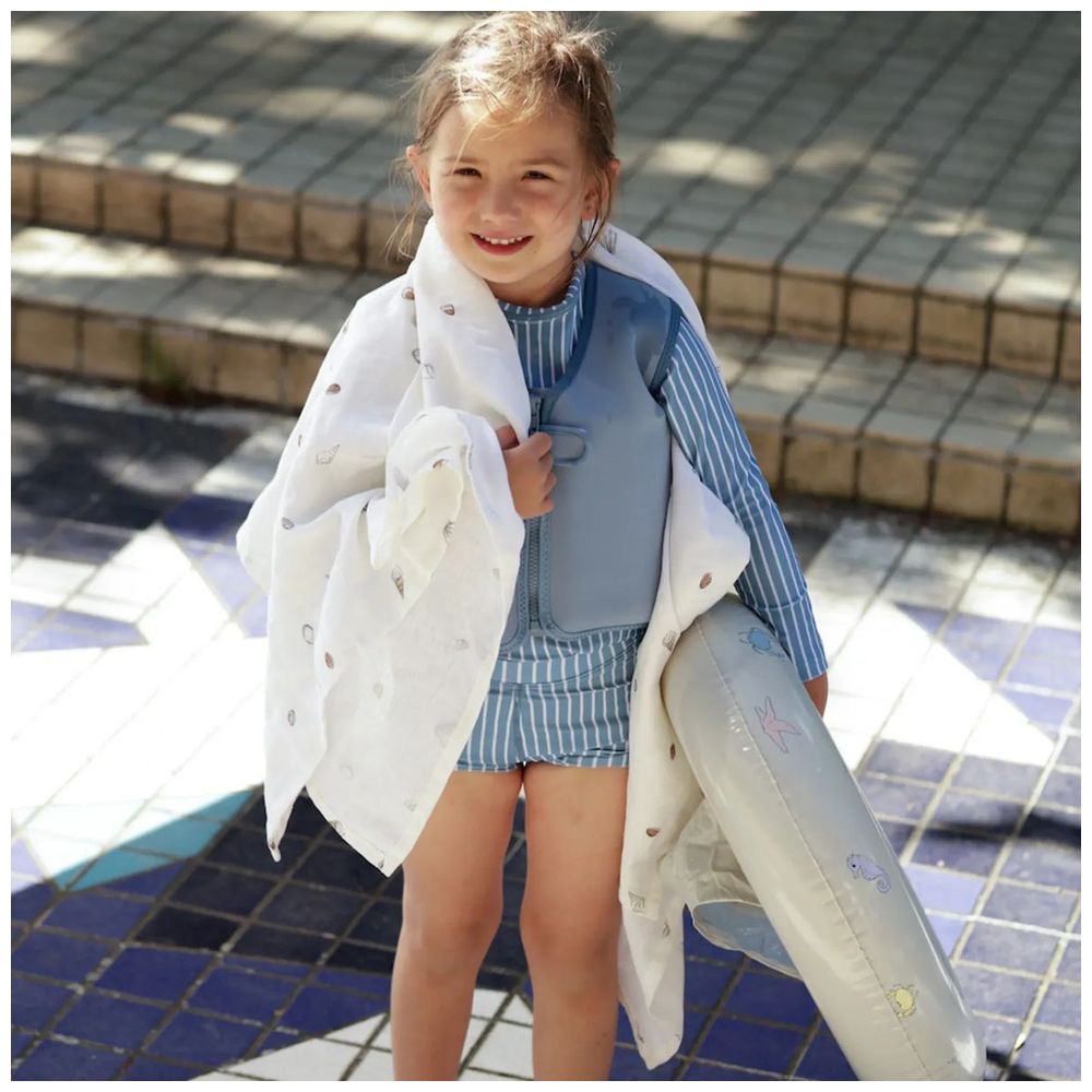 فانيلا كوبنهاغن - ملابس سباحة مقاومة للأشعة فوق البنفسجية - أزرق مخطط