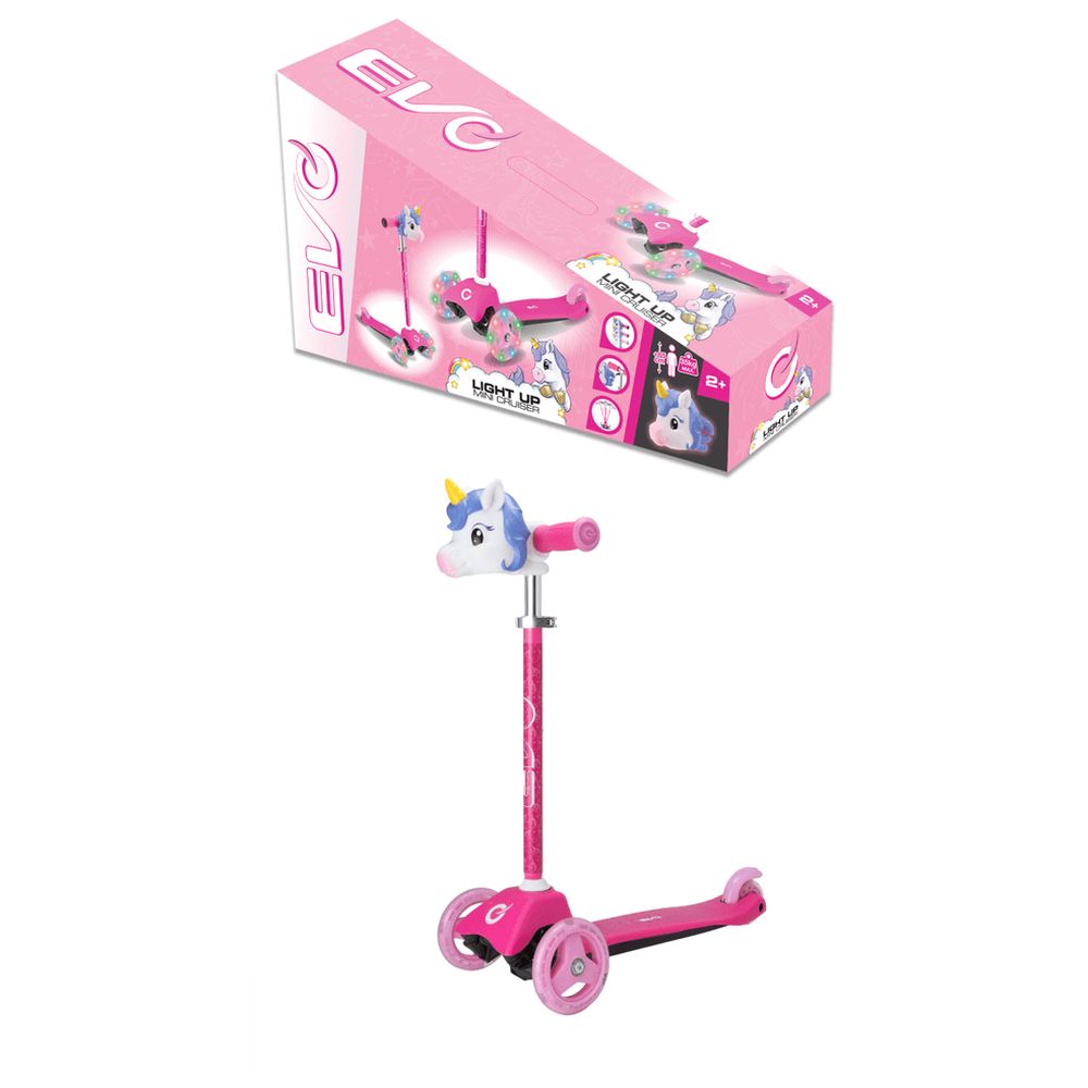 EVO Unicorn Light Up Mini Cruiser Scooter - Pink