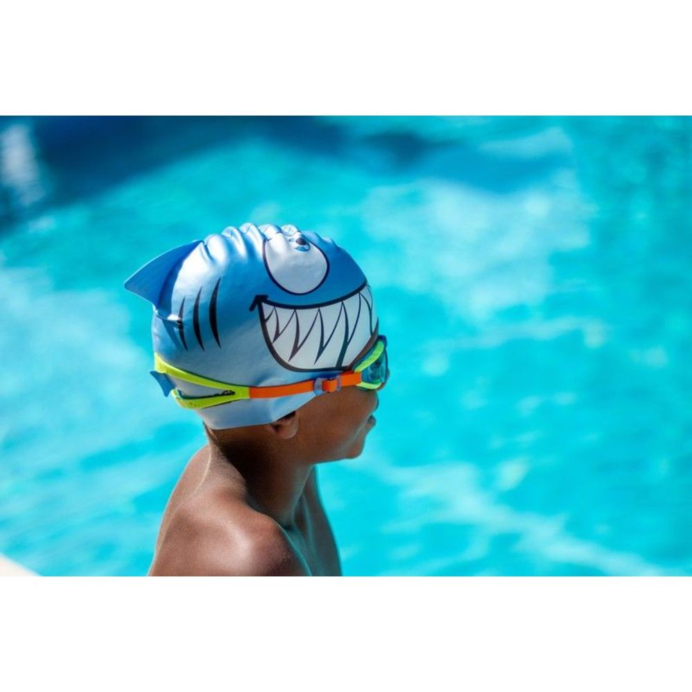 Zoggs Boy's Silicone Swimming Cap - Jaws