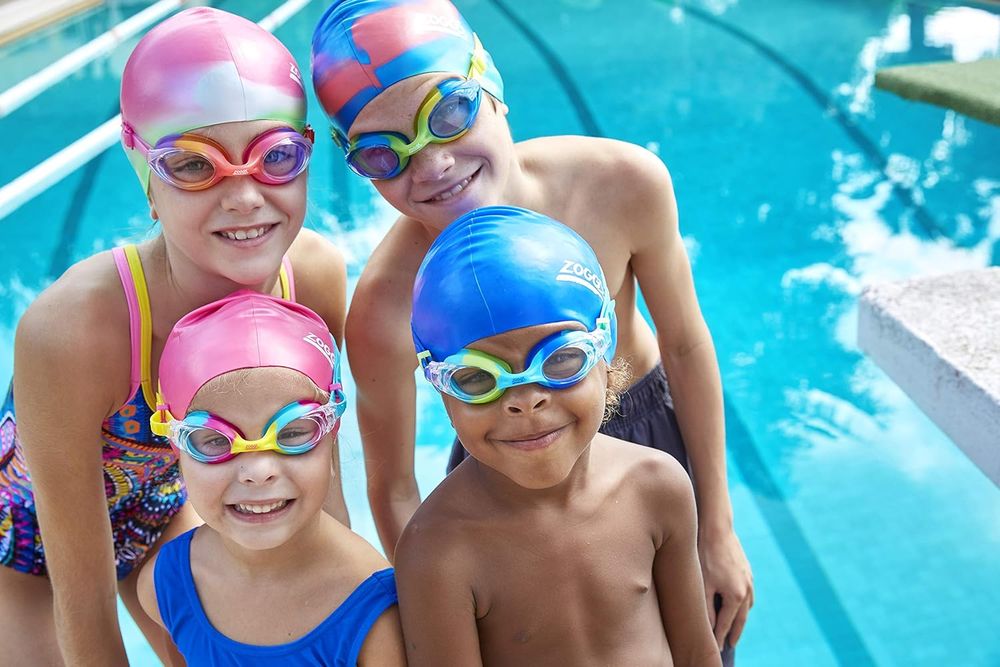 زوغس - قبعة سباحة سيليكون متعددة الألوان للأطفال