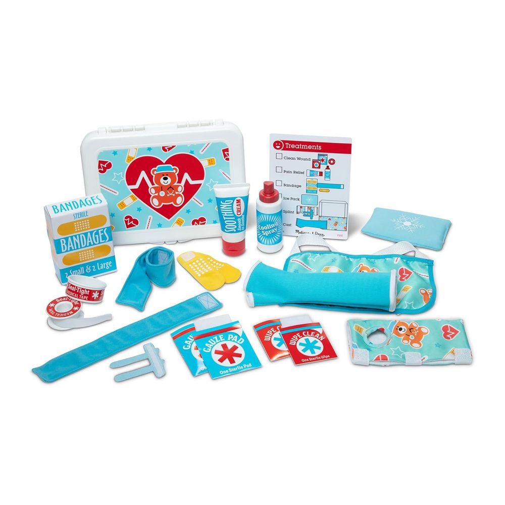 Melissa & Doug Get Well First Aid Kit Pretend Playset - Multicolor - 25 Pcs