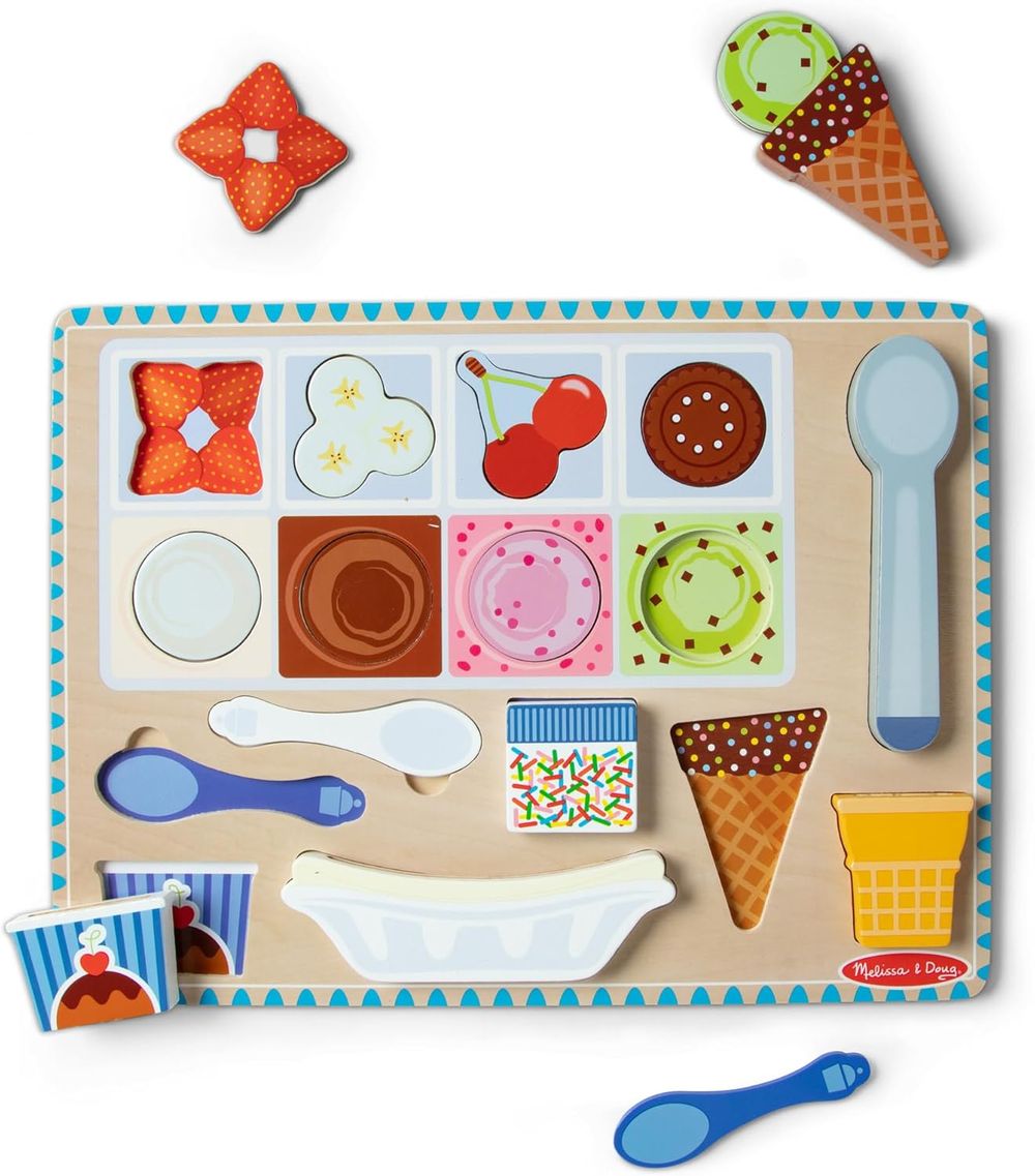 مجموعة ألغاز مغناطيسية من ميليسا آند دوغ - آيس كريم - 16 قطعة