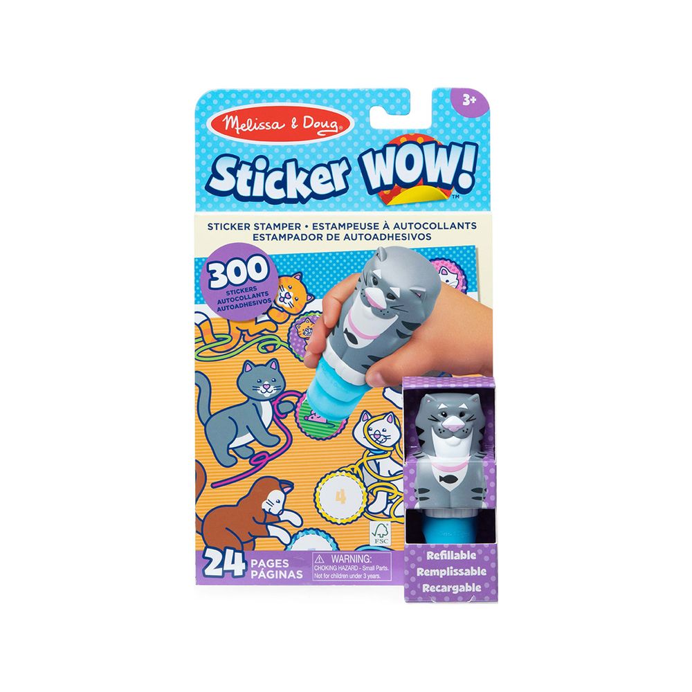 Melissa & Doug Sticker Wow! Stamper & Activity Pad Set - Cat