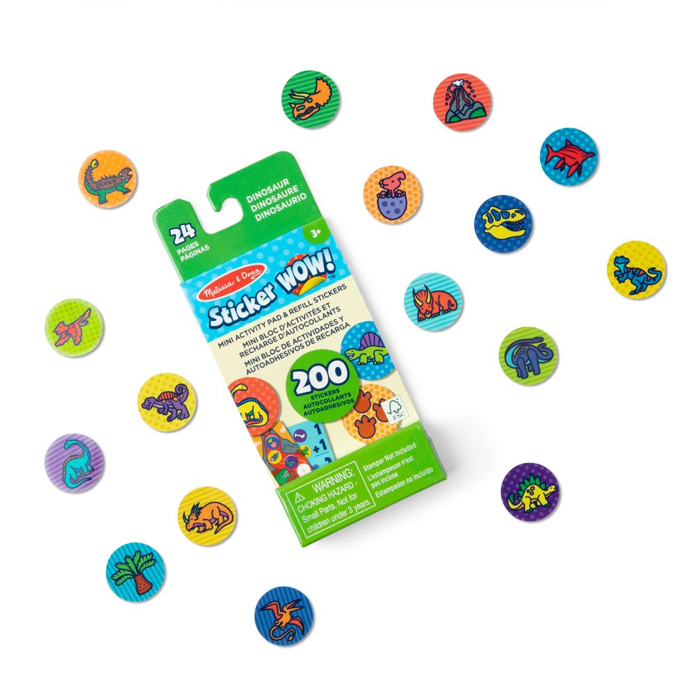 Melissa & Doug Sticker Wow! Mini Activity Pad & Refill Stickers - Dinosaur