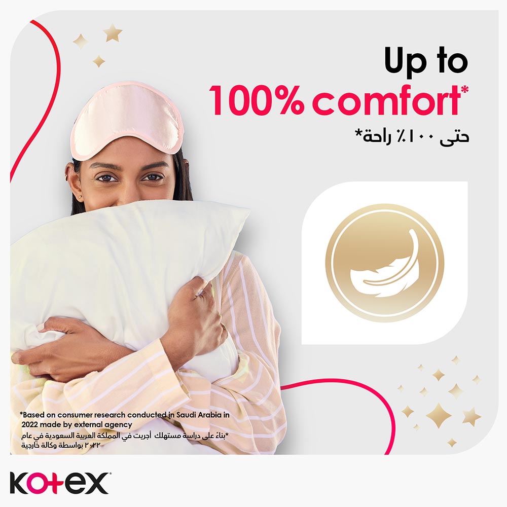 Kotex - Maxi Protect Night Sanitary Pads With Wings - 16pcs