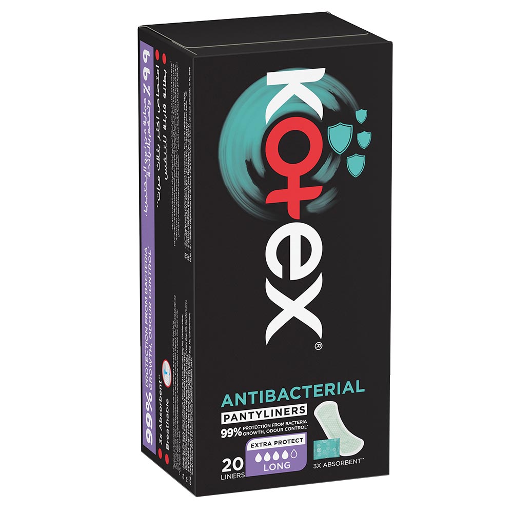 Kotex - Antibacterial Daily Pantyliners - Long - 20pcs