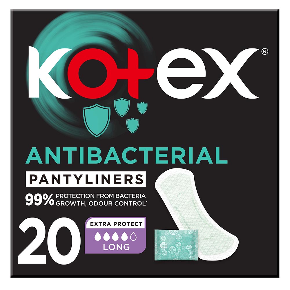Kotex - Antibacterial Daily Pantyliners - Long - 20pcs