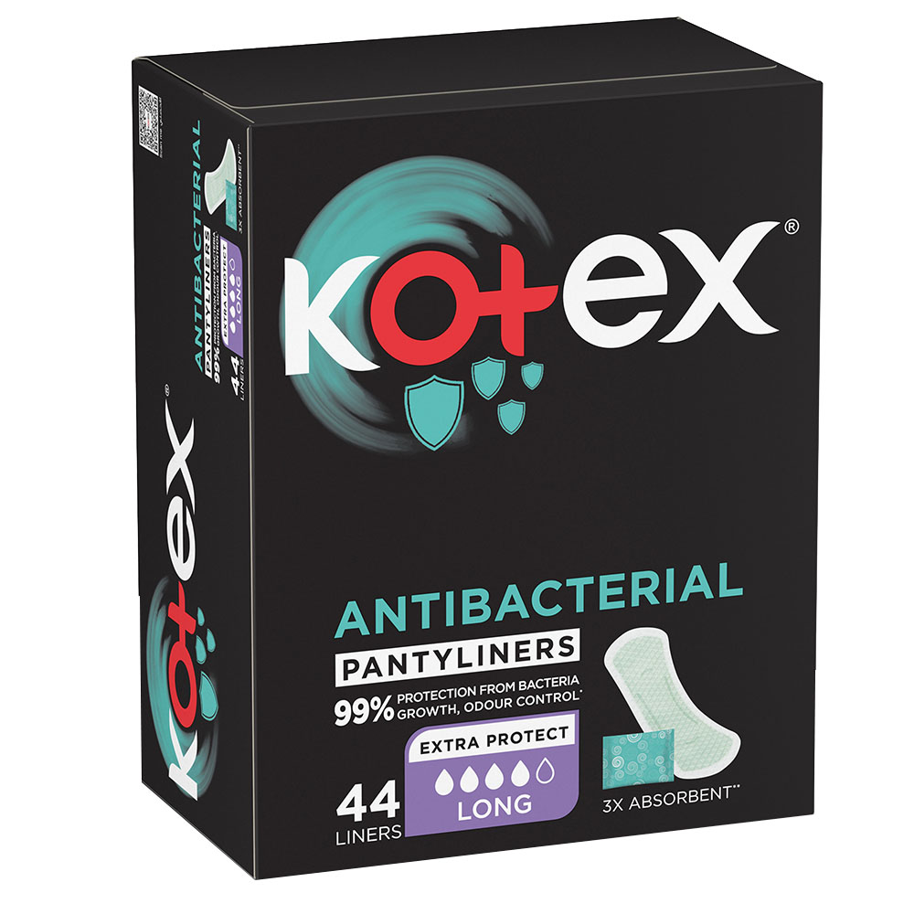 Kotex - Antibacterial Daily Pantyliners - Long - 44pcs