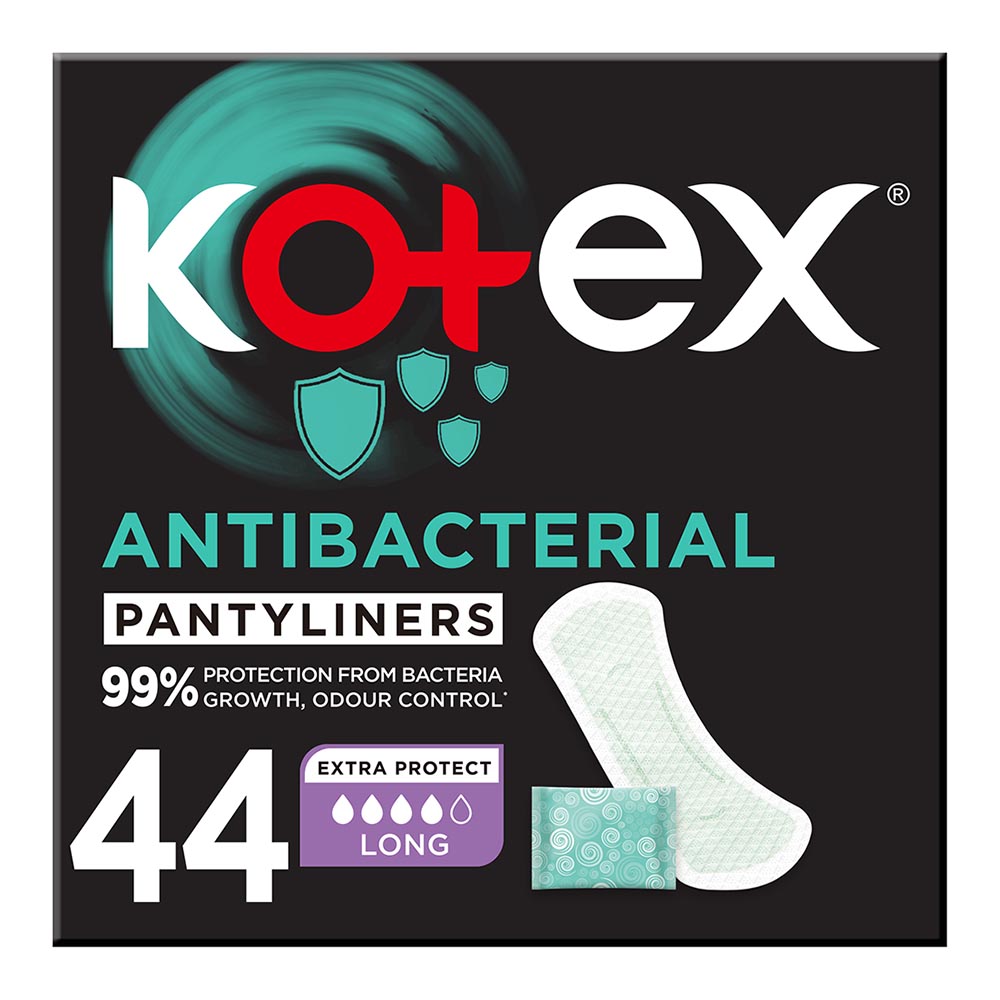 Kotex - Antibacterial Daily Pantyliners - Long - 44pcs