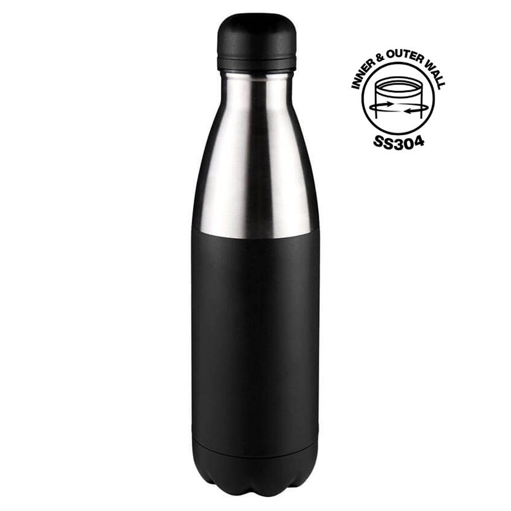 Hans Larsen - Hopa Stainless Steel Water Bottle - Black - 500ml