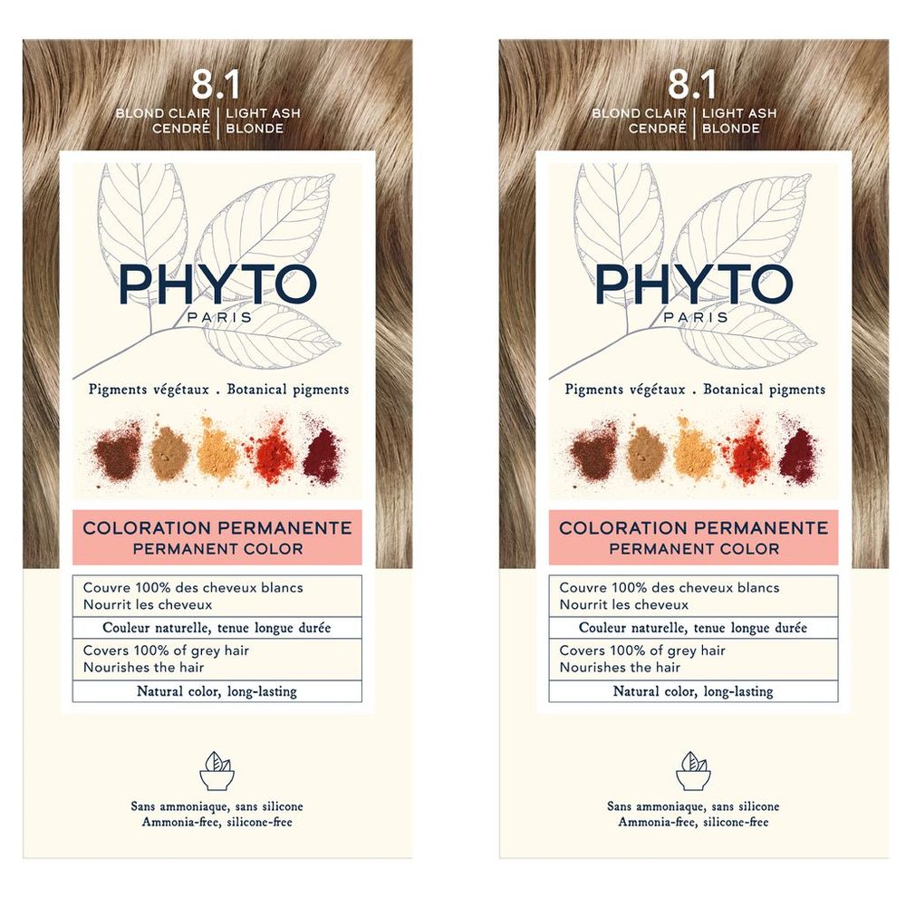 Phyto - Bogo Hair Color 8.1 - Light Golden Blonde - 2pcs