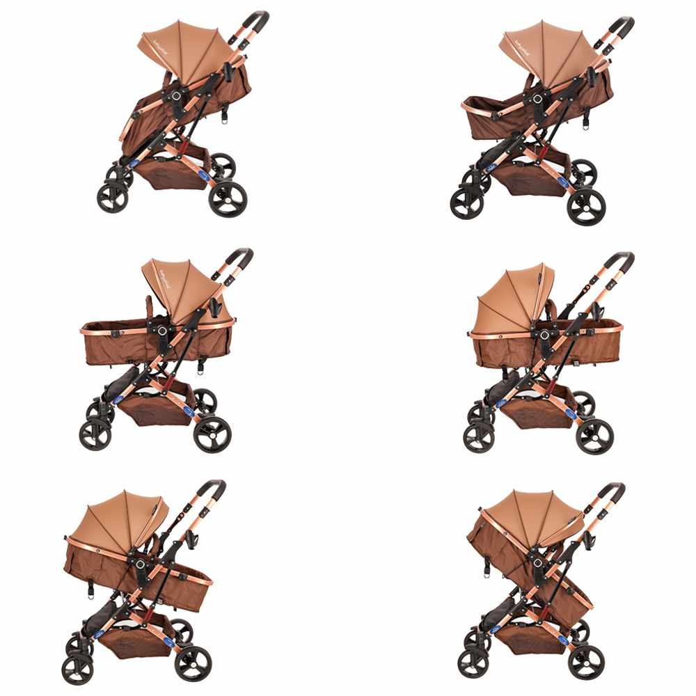 Baby Plus - Multifunctional Luxury Foldable Lightweight Baby Stroller - Brown