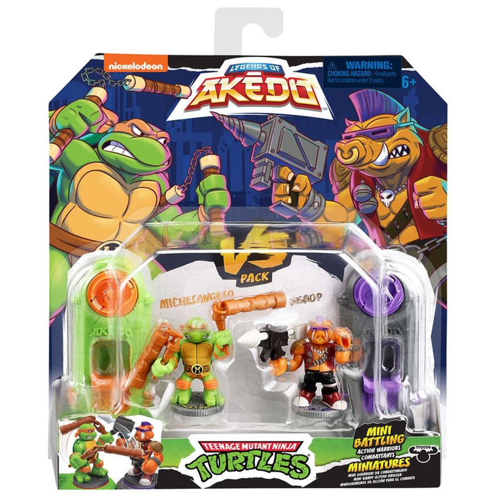 Akedo - TMNT S1 Michael Angelo vs Bebop Figure - 2pcs