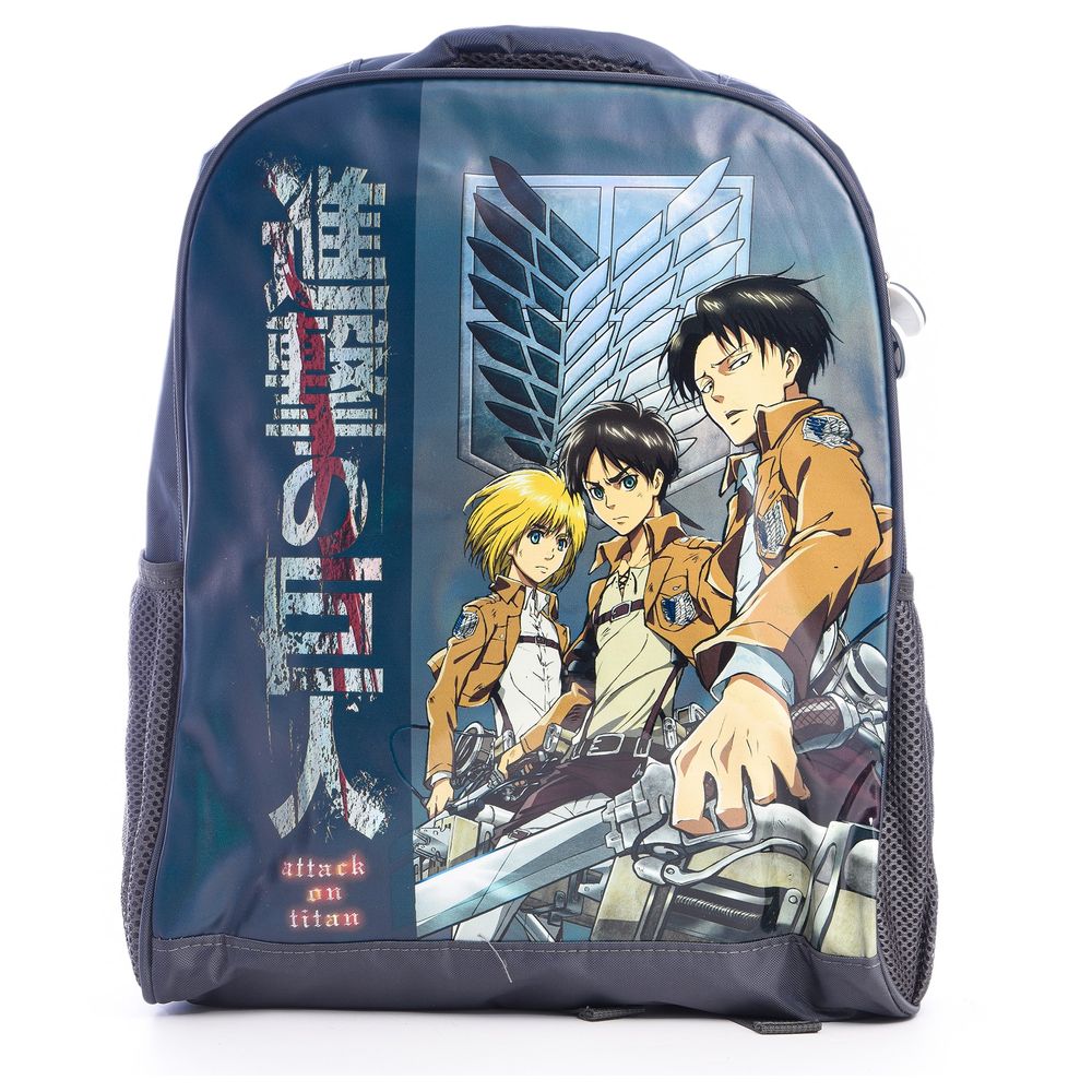 Hollywood Magic - Attack On Titan Pack Backpack With Lunch Bag And Pencil Case - Blue