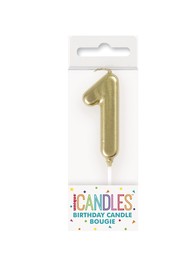 Unique - Number 1 Candle - Gold