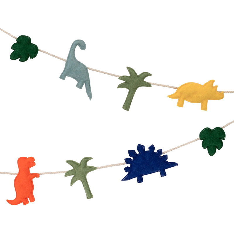 Meri Meri - Felt Dinosaur Garland - 3.2 m