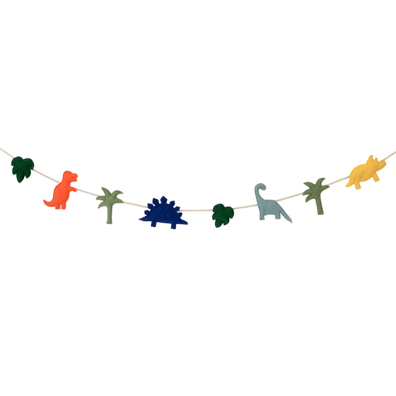 Meri Meri - Felt Dinosaur Garland - 3.2 m