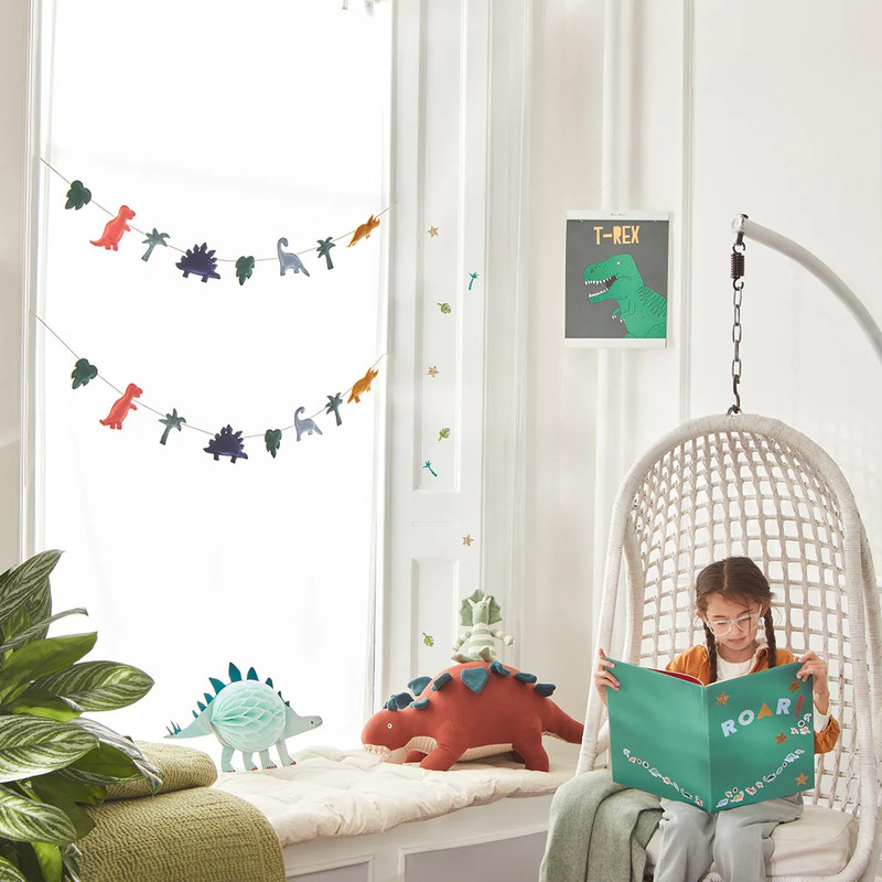 Meri Meri - Felt Dinosaur Garland - 3.2 m