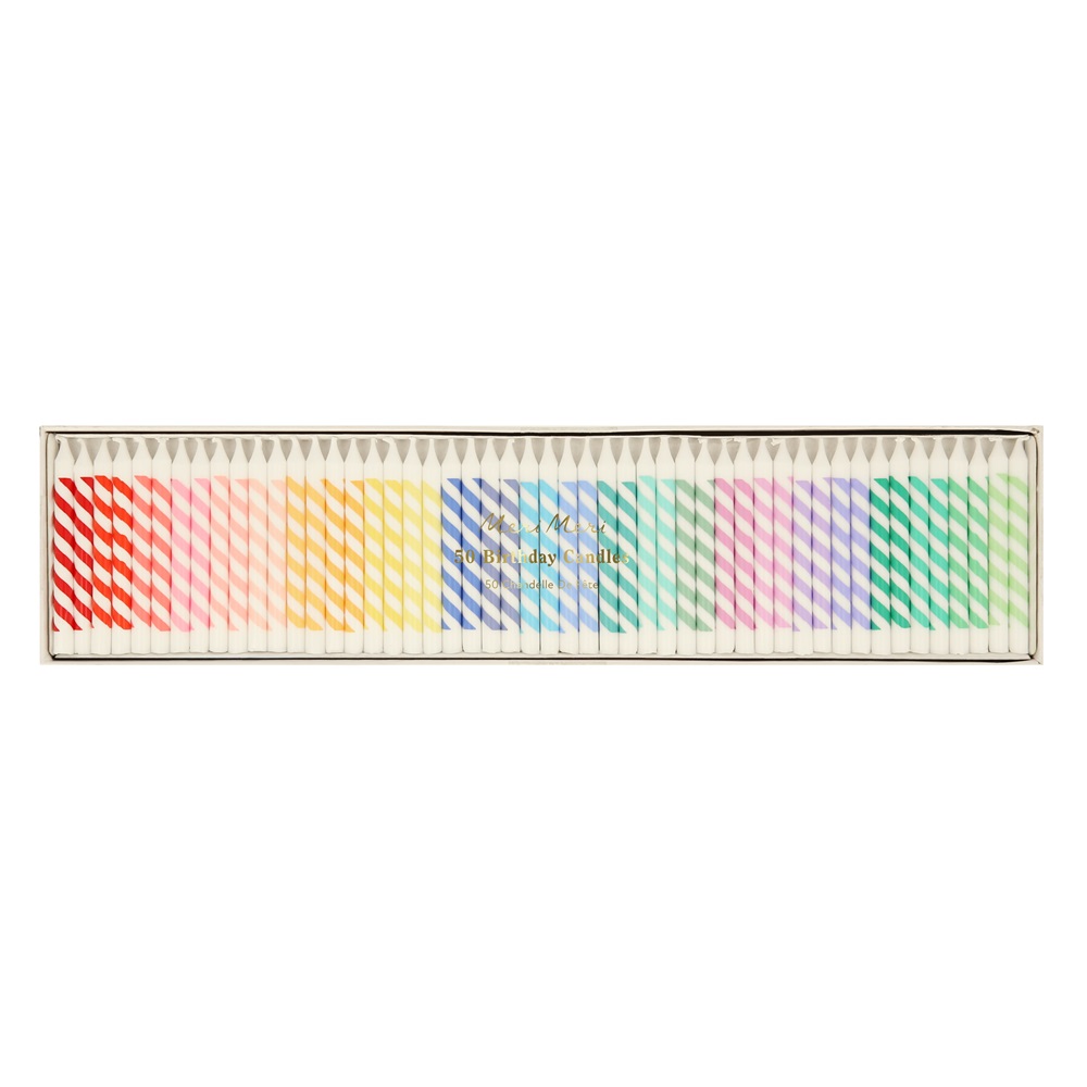Meri Meri - Rainbow Striped Mini Candles