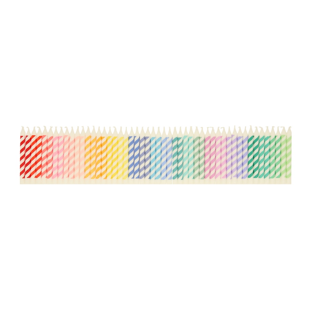 Meri Meri - Rainbow Striped Mini Candles