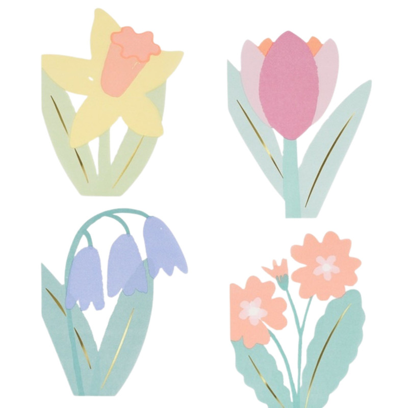 ميري ميري - مناديل ورقية زهور الربيع - 16 قطعة