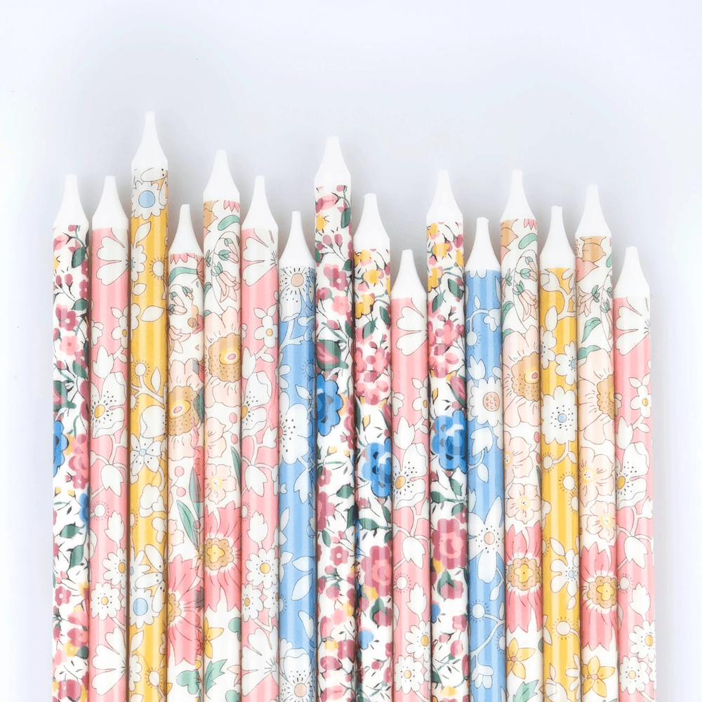 Meri Meri - Liberty Mixed Print Birthday Candle Set - Multicolor - 16 Pcs