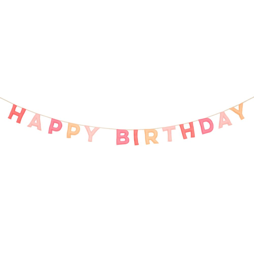 Meri Meri - Happy Birthday Felt Garland - Pink