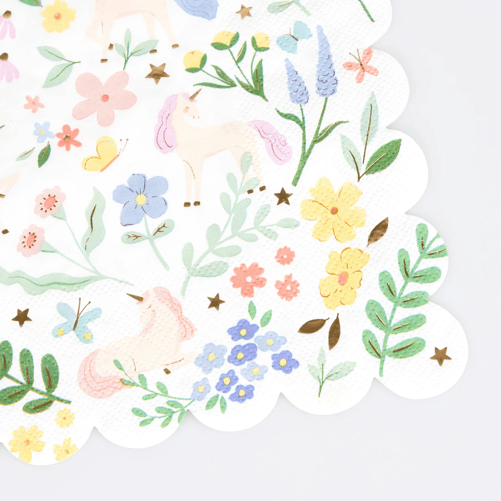 Meri Meri - 3-Ply Meadow Unicorns Napkins - Multicolor - Large - 16 Pcs