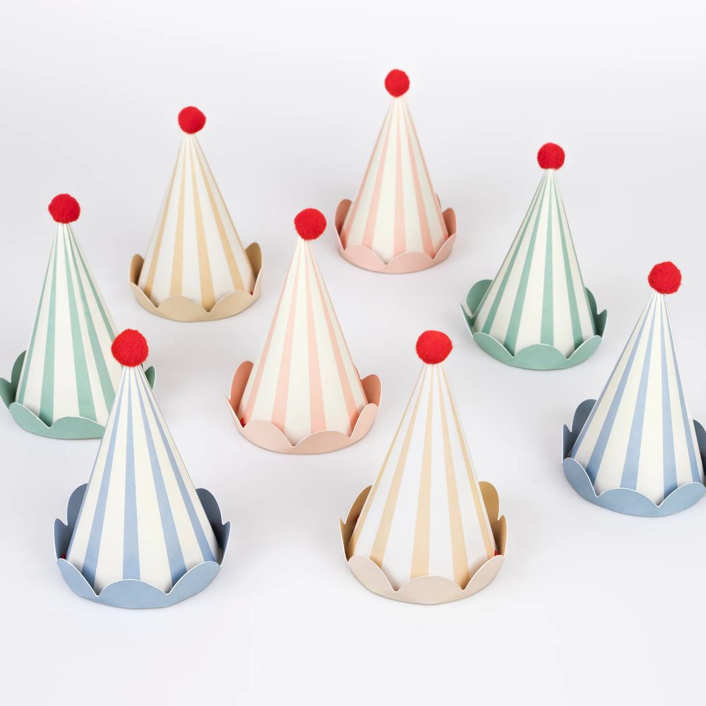 Meri Meri - Stripe Pastel Party Hats