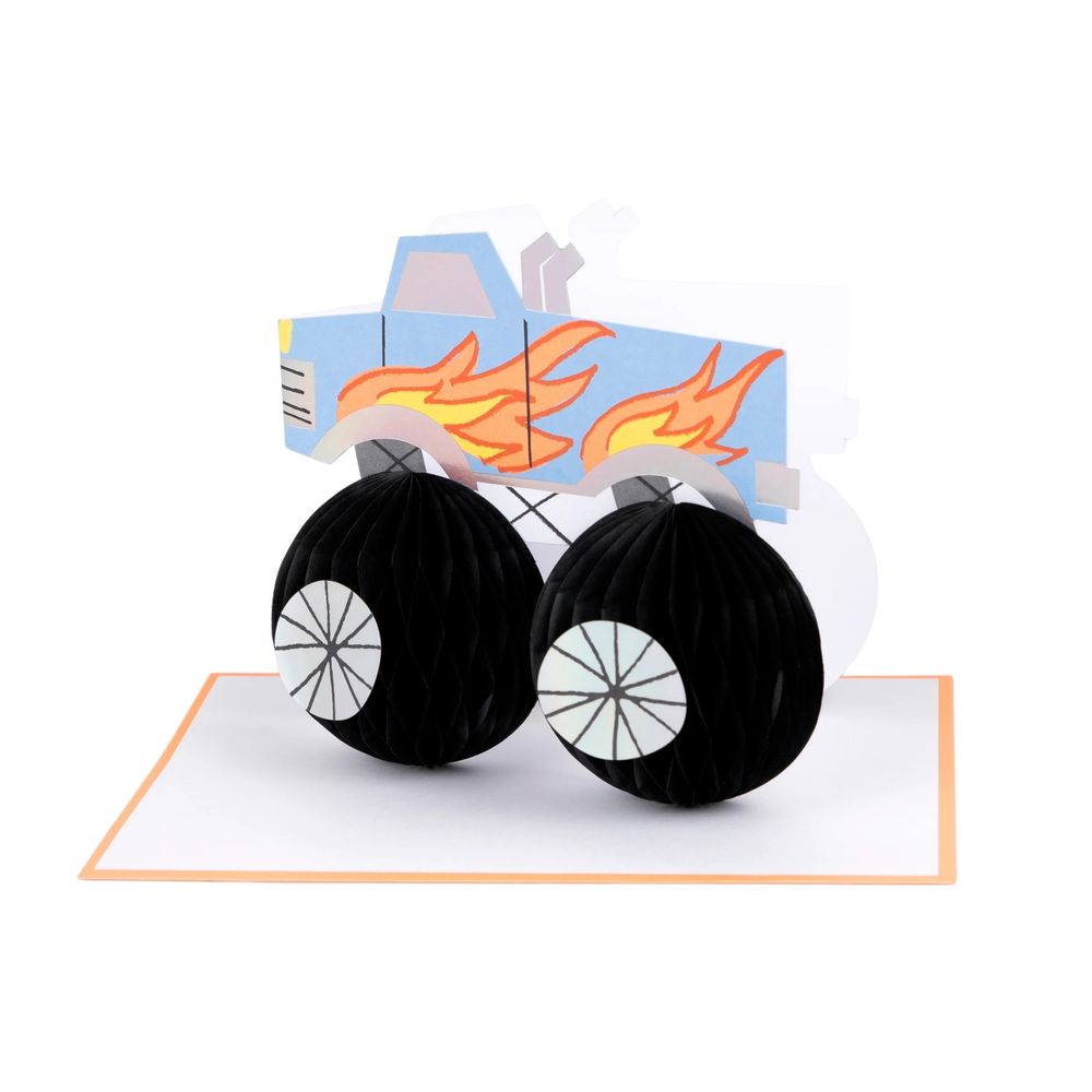 Meri Meri - Monster Truck Birthday Card With Envelope - Multicolor