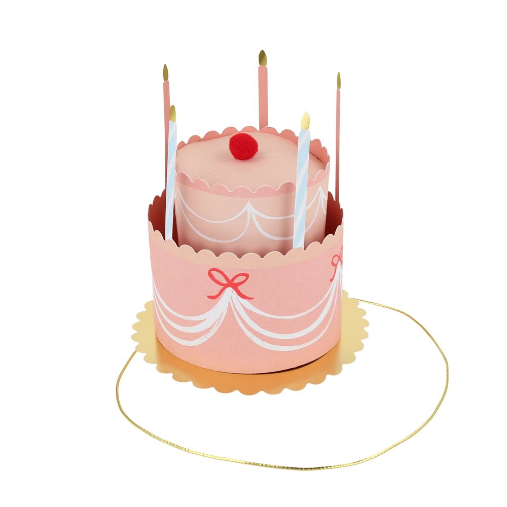 Meri Meri - Fancy Cake Party Hats - Pink - 8 Pcs