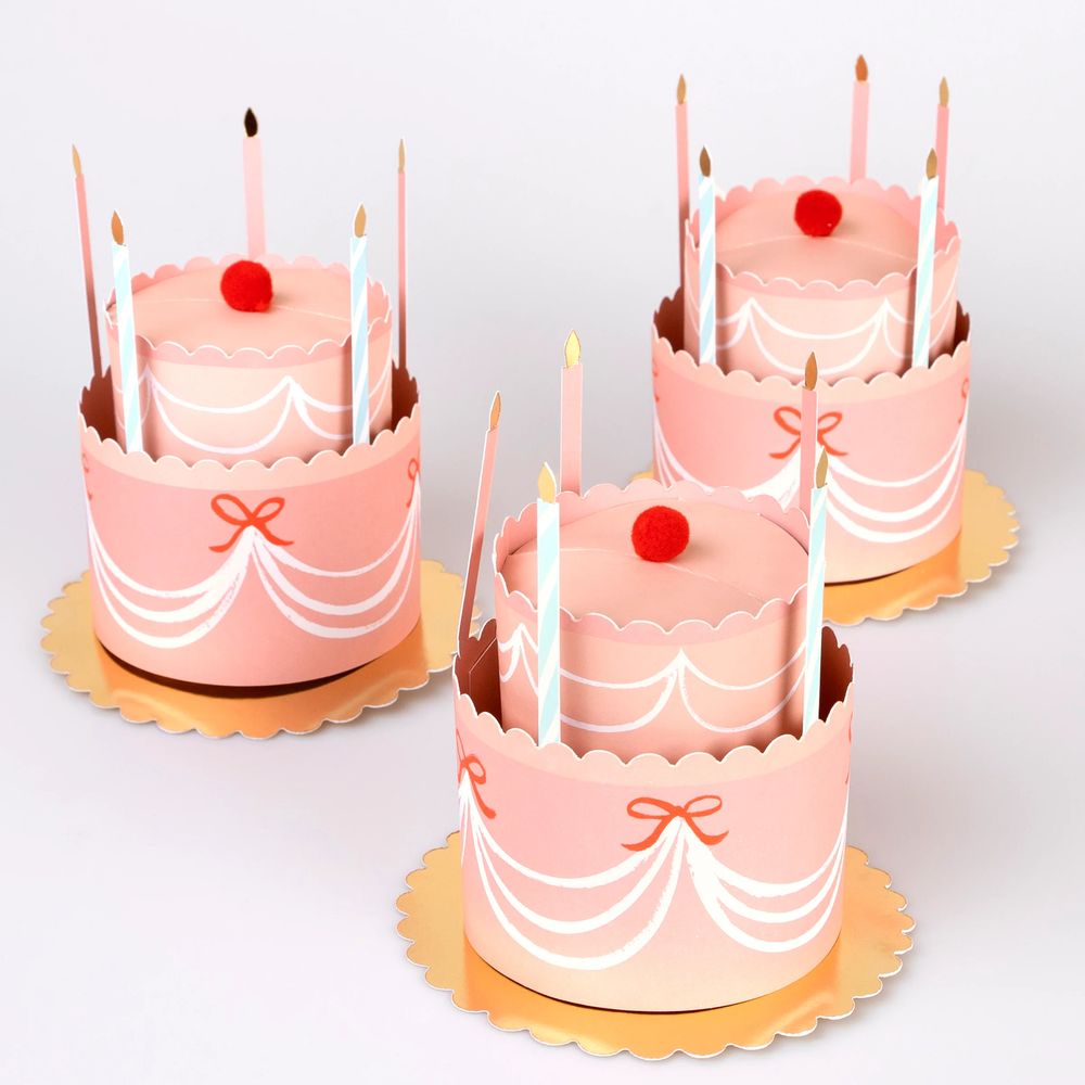 Meri Meri - Fancy Cake Party Hats - Pink - 8 Pcs