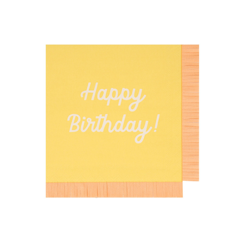 Meri Meri - Mixed Happy Birthday Napkins - 16 Pcs - Large