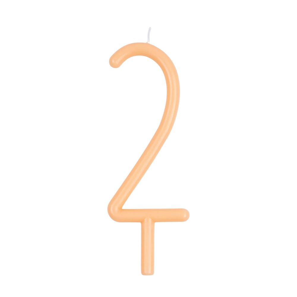 Meri Meri - Slim Number 2 Birthday Candle - Orange
