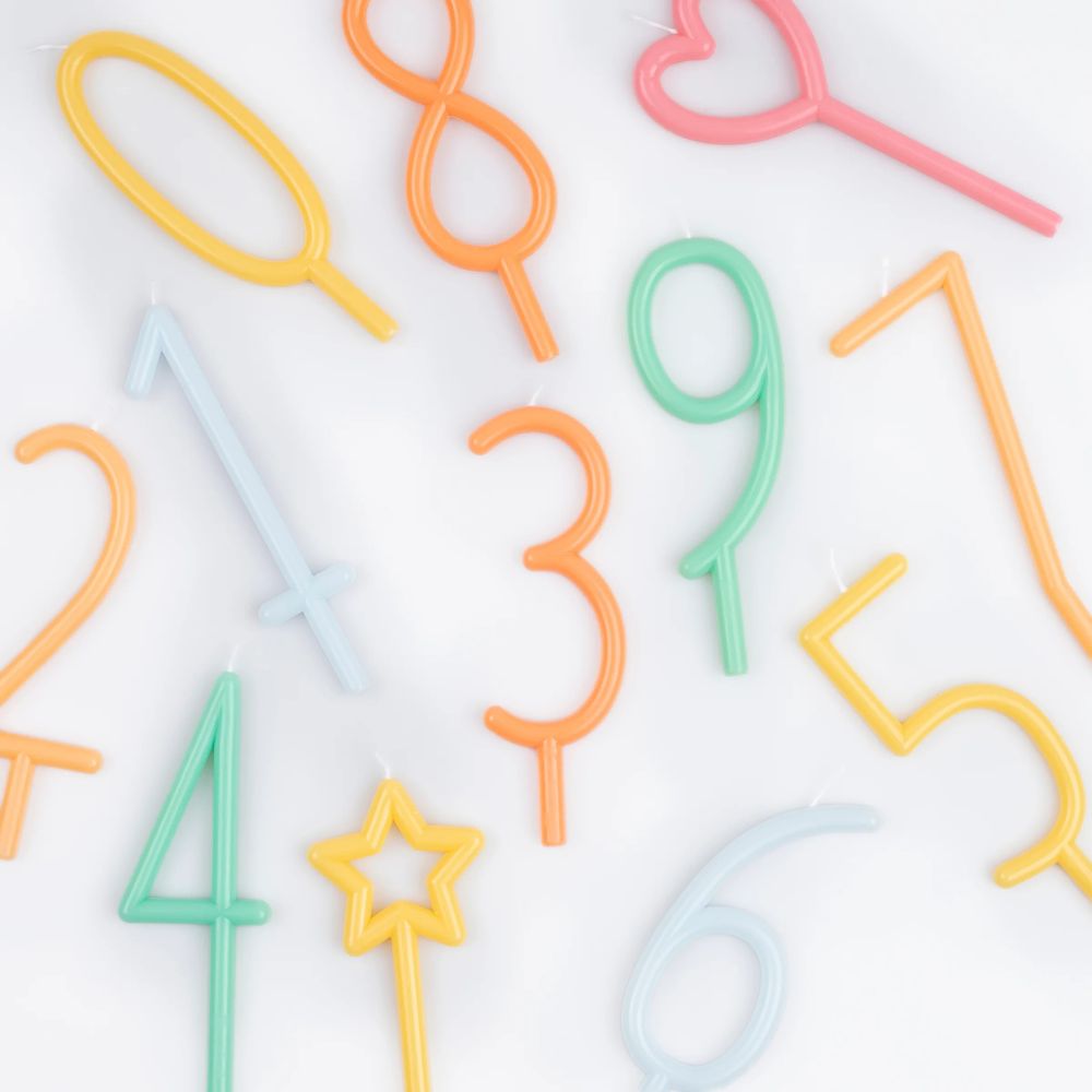 Meri Meri - Slim Number 2 Birthday Candle - Orange