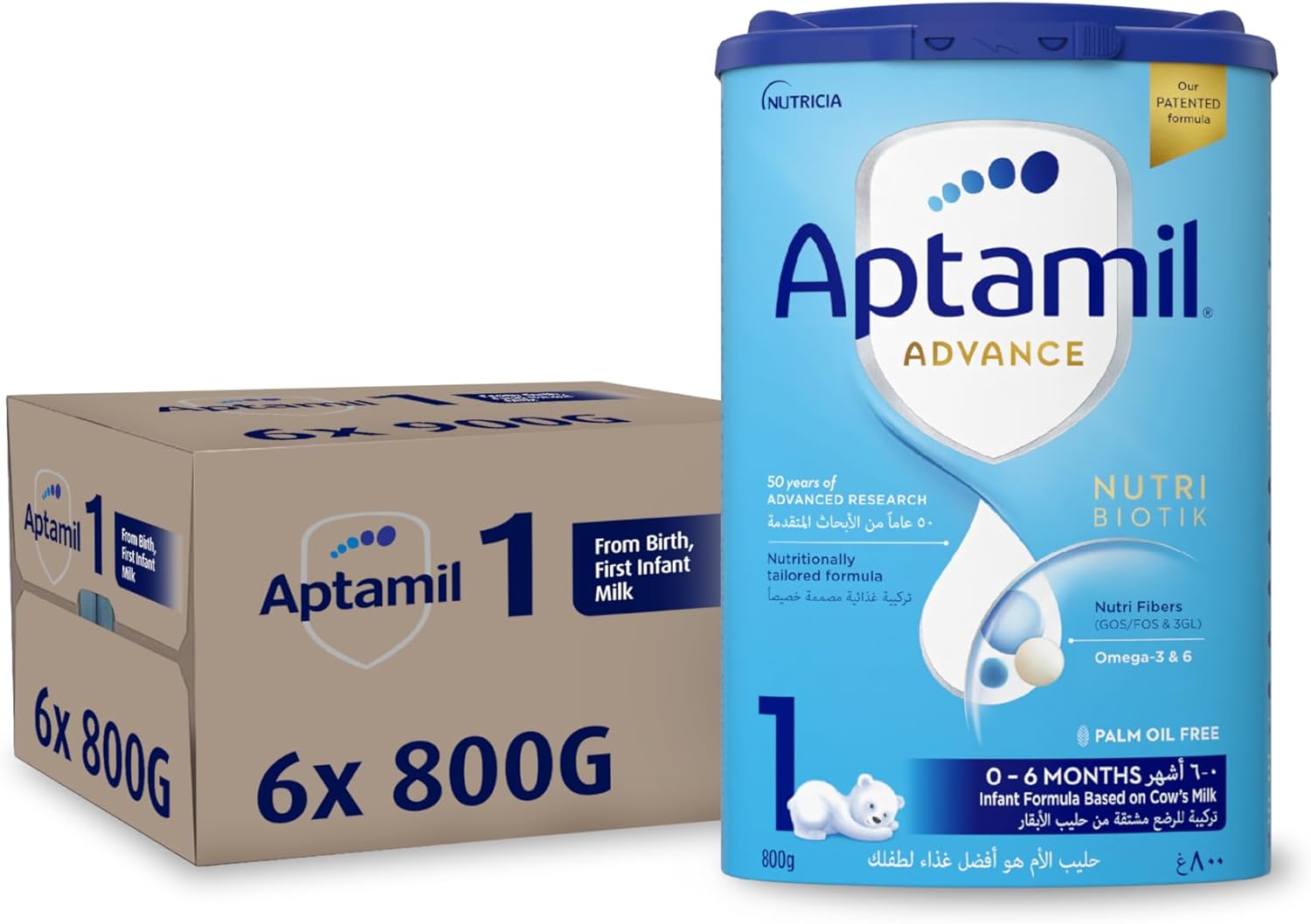 أبتاميل - أدفانس 1 حليب للأطفال الرضع - 800 جم - عدد 6