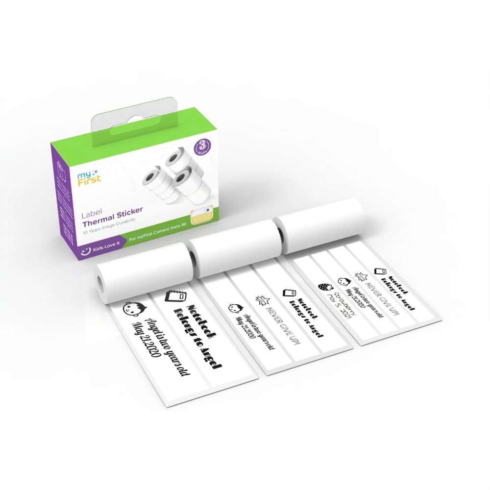 ماي فيرست - لفائف ملصقات حرارية لكاميرا إنستا وي - أبيض - 3 قطع