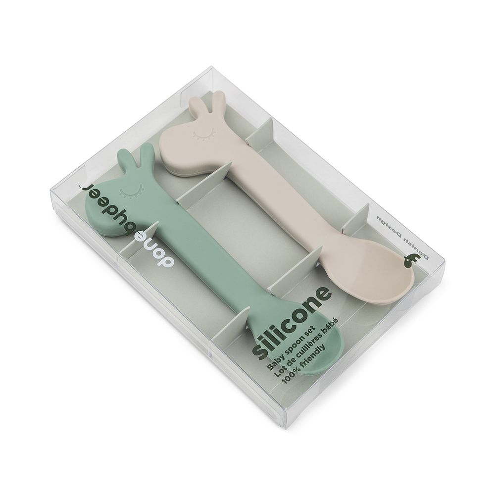 Done By Deer - Silicone Spoon - Lalee Green - Pack of 2