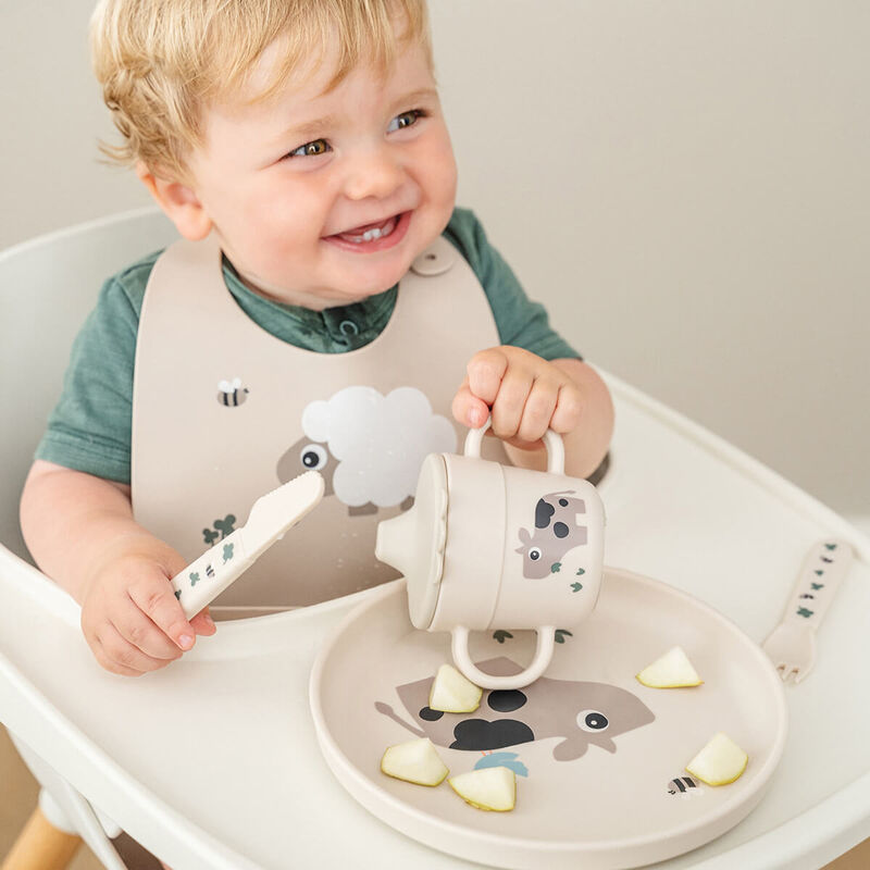 Done By Deer - Foodie Cutlery Set - Tiny Farm - Sand