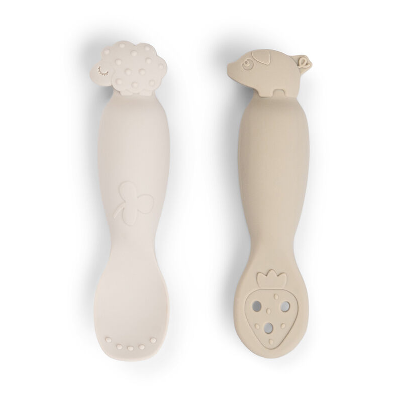 Done By Deer Learning Spoon Set - 2 Pcs - Tiny Farm - Sand