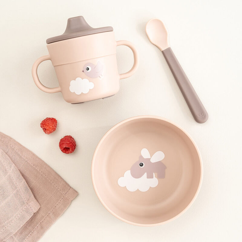 Done By Deer - Foodie First Meal Set - 3 Pcs - Happy Clouds - Powder